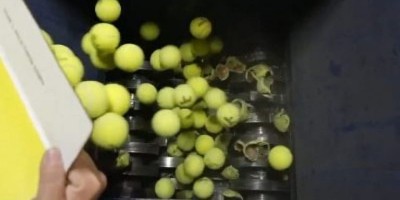 Tenni Ball going into green machine