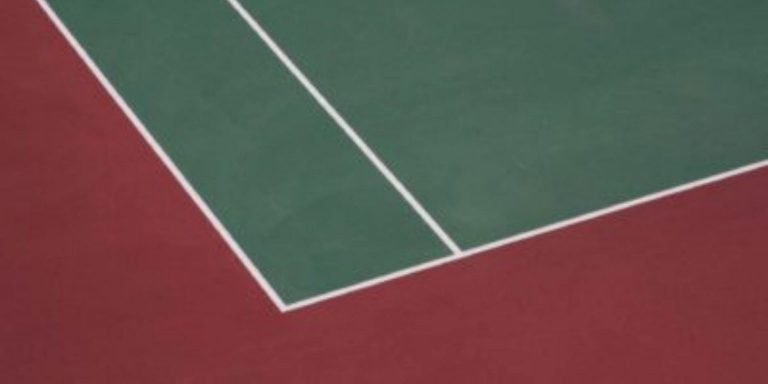 Tennis court made out of recycled balls.